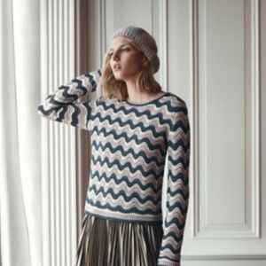 BCBG Sanja Pointelle Knit Sweater